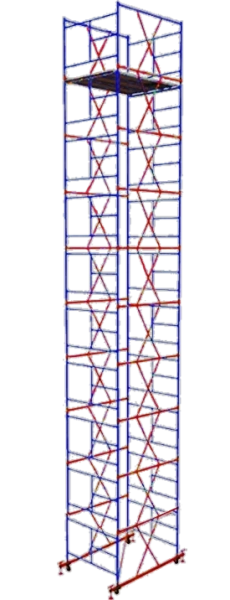 Вышка-тура ВСП стальная 1+9 высота до помоста 11 м площадка 1,2x2 м