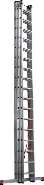 Лестница индустриальная алюминиевая трехсекционная 3x17 ступеней NV5230 Новая высота 5230317