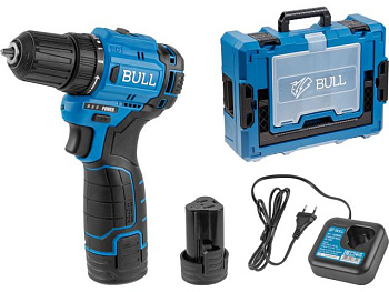 Аккумуляторный дрель-шуруповерт BULL SR 1203 Xcase БЕСЩЕТ., 12 В, 37 Н*м, 2*2 А*ч акб, БЗП 10 мм 
