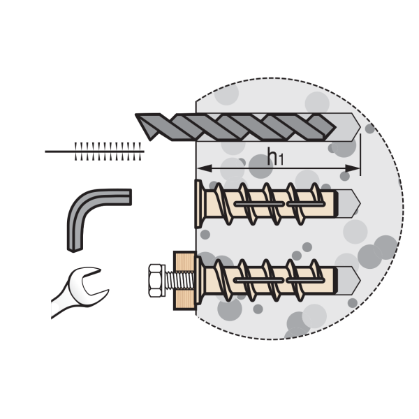 10x50 мм (шуруп 4-4,5 мм) PBT 4 дюбель для газосиликата НЕЙЛОН Евростандарт (60 шт.) /аналог Sormat KBT/