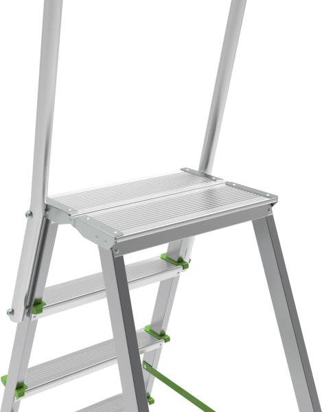Стремянка алюминий-сталь 6 ступеней c дугой безопасности 800 мм NV2136 Новая высота 2136106