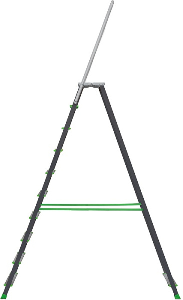 Стремянка алюминий-сталь 10 ступеней c дугой безопасности 800 мм NV2136 Новая высота 2136110