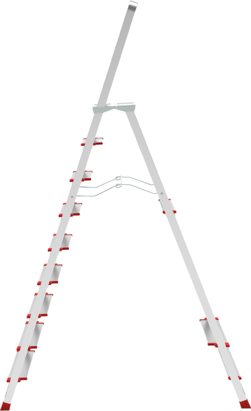 Стремянка профессиональная алюминиевая 9 ступеней площадка 350х260 мм NV3137 Новая высота 3137109