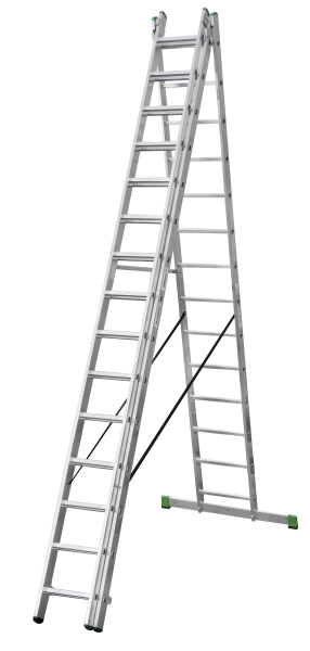 Лестница алюминиевая трехсекционная 3x15 ступеней NV223 Новая высота 2230315