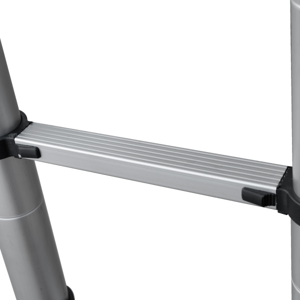 Лестница телескопическая 3,8 м односекционная алюминиевая 13 ступеней Новая Высота 2211113ТЛ