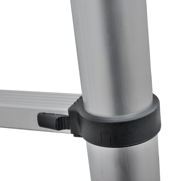 Лестница телескопическая 3,8 м односекционная алюминиевая 13 ступеней Новая Высота 2211113ТЛ