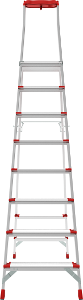 Стремянка профессиональная алюминиевая 8 ступеней с большой площадкой и органайзером NV3138 Новая высота 3138108
