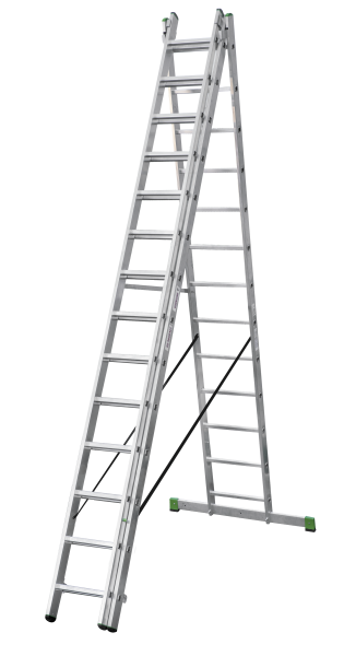 Лестница алюминиевая трехсекционная 3x14 ступеней NV223 Новая высота 2230314