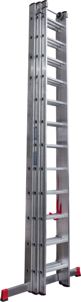 Лестница индустриальная алюминиевая трехсекционная 3x12 ступеней NV5230 Новая высота 5230312