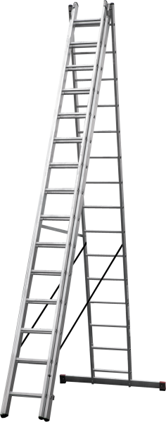 Лестница алюминиевая трехсекционная 3x15 ступеней NV123 Новая высота 1230315