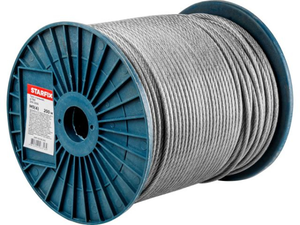 4(5) мм Трос стальной в ПВХ DIN 3055 (бухта 200 м)