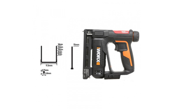Степлер аккумуляторный WORX WX843 20В 2Ач х 1 ЗУ кейс