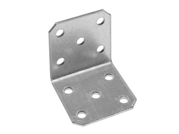 40х40х40 мм Уголок крепежный равносторонний KUR белый цинк (30 шт.)