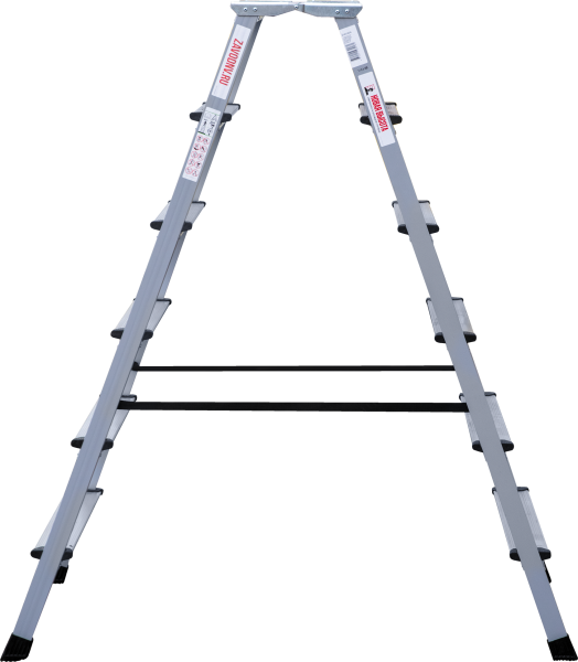 Стремянка алюминий-сталь двухсторонняя 2x6 ступеней с площадкой 260 мм NV2140 Новая высота 2140206
