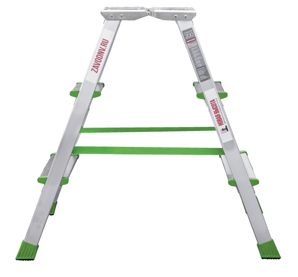 Стремянка алюминиевая двухсторонняя 2x3 ступени площадка 260мм NV 212 Новая высота 2120203