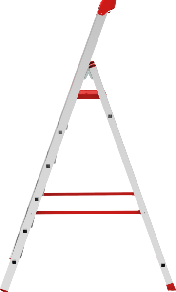 Стремянка индустриальная алюминиевая 6 развальцованных ступеней органайзер NV5115 Новая высота 5115106