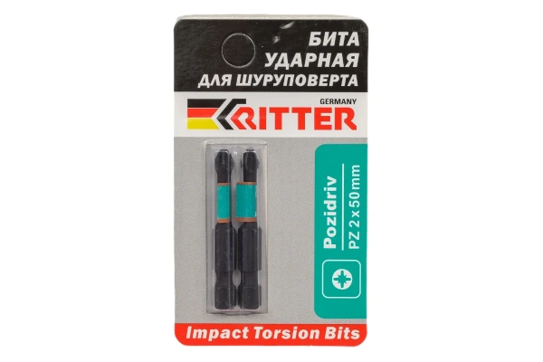 PZ 2х50 мм Набор бит магнитных торсионных (2 шт.) S2 Impact Ritter PS20122057