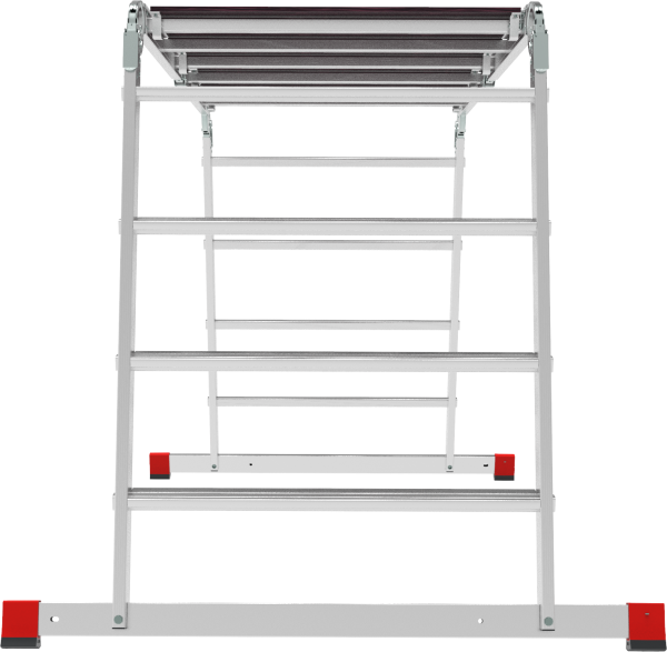 Лестница-трансформер профессиональная 2х3+2х4 развальцованных ступеней с помостом ширина 800 мм NV3336 Новая высота 3336234