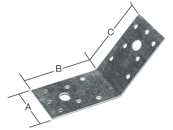 90х105х105 мм Уголок крепежный под 135 градусов KUS белый цинк (10 шт.)