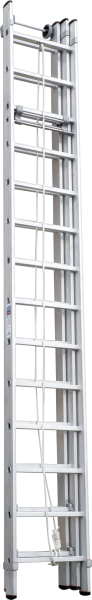 Лестница индустриальная трехсекционная с тросовой тягой 3x14 ступеней NV525 Новая высота 5250314