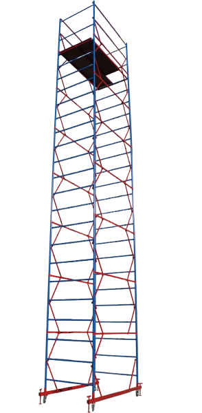Вышка-тура ВСП стальная 1+7 высота до помоста 8,6 м площадка 1,2x2 м