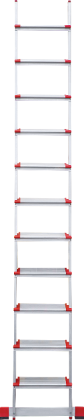 Лестница профессиональная алюминиевая односекционная 11 ступеней 130 мм NV3217 Новая высота 3217111