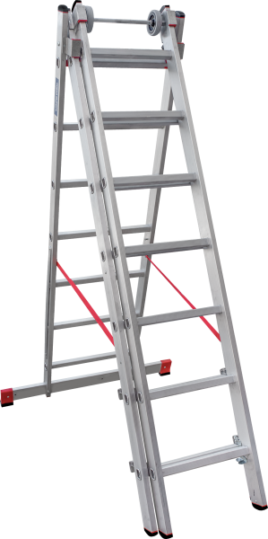 Лестница индустриальная алюминиевая трехсекционная 3x7 ступеней NV5230 Новая высота 5230307