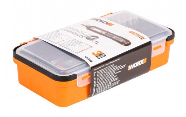 Аккумуляторная отвертка WORX WX240 4В 5 Нм 15 А*ч набор оснастки