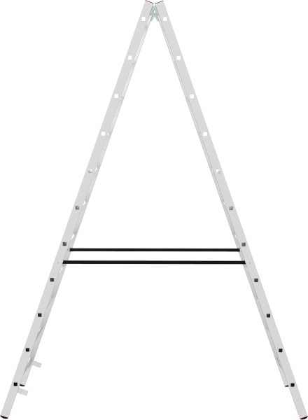 Стремянка алюминиевая двухсторонняя 2x11 ступеней профессиональная NV5123 Новая высота 5123211