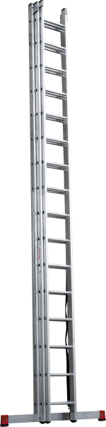 Лестница алюминиевая трехсекционная 3x16 ступеней NV123 Новая высота 1230316