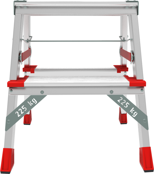 Стремянка профессиональная алюминиевая двухсторонняя 2x2 ступени 130 мм площадка 260 мм NV3127 Новая высота 3127202