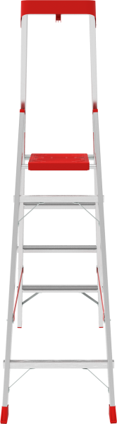 Стремянка индустриальная алюминиевая 4 развальцованные ступени органайзер NV5115 Новая высота 5115104