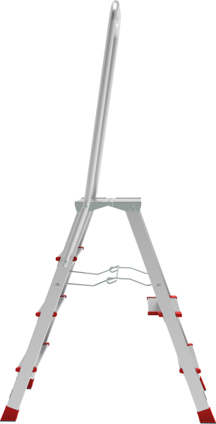 Стремянка профессиональная алюминиевая 4 ступени площадка 350х260 мм дуга безопасности 800 мм NV3136 Новая высота 3136104