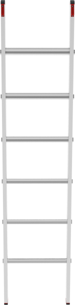 Лестница индустриальная алюминиевая односекционная 6 развальцованных ступеней 80 мм NV5214 Новая высота 5214106