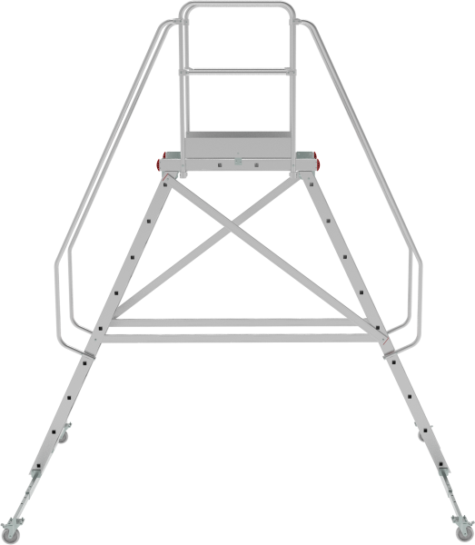 Индустриальная передвижная двухсторонняя лестница-подмости с платформой 2x10 ступеней NV5520 Новая высота 5520210