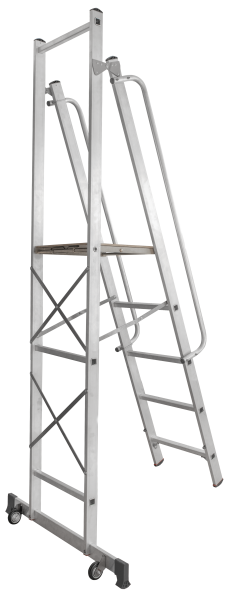 Стремянка передвижная профессиональная 5 ступеней с платформой 450x450 мм NV1540 Новая высота 1540105