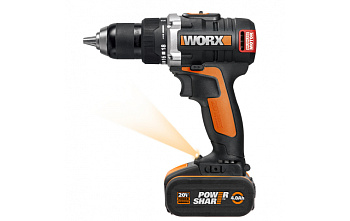 Аккумуляторный шуруповерт WORX BL WX175, 20В, бесщеточный,  2Ач х 2, кейс