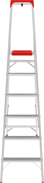 Стремянка индустриальная алюминиевая 6 развальцованных ступеней органайзер NV5115 Новая высота 5115106