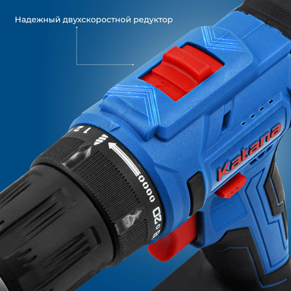 Дрель-шуруповерт аккумуляторный Katana CD 3500 (21В, 2 акк, 2 А/ч, Li-ion, 10 бит, кейс)