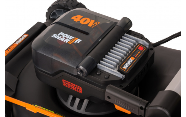 Газонокосилка аккумуляторная самоходная WORX WG748E 40В (20Вх2) 46см 4Ачх2 ЗУ 2Ах2