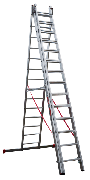 Лестница профессиональная алюминиевая 3х14 ступеней трёхсекционная NV3231 Новая высота 3231314