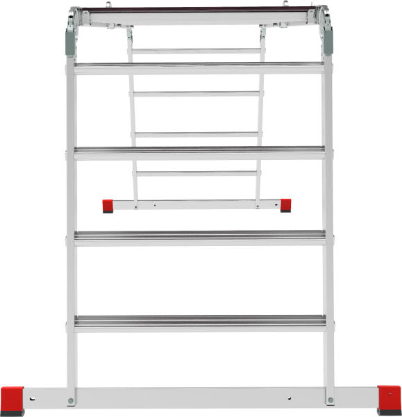 Лестница-трансформер профессиональная 4x4 развальцованных ступеней с помостом ширина 800 мм NV3336 Новая высота 3336404