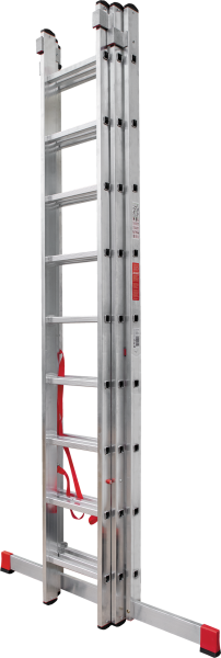 Лестница профессиональная алюминиевая трёхсекционная 3х9 ступеней NV3230 Новая высота 3230309