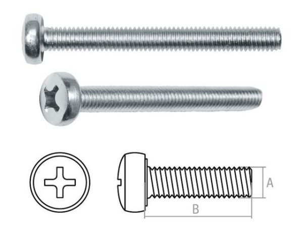 5x60 мм Винт полусф. головка цинк DIN 7985 неполн.резьба (250 шт.)