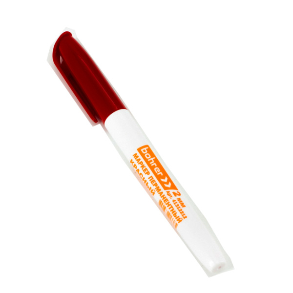 Маркер красный 2 мм круглый пулевидный перманентный Bohrer 41312212