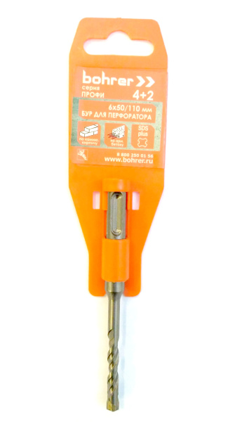 6x50/110 мм Бур по бетону SDS-plus Стандарт Bohrer 30106110