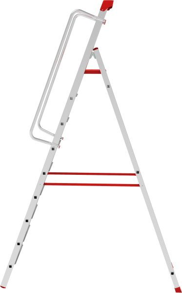 Стремянка индустриальная алюминиевая 9 развальцованных ступеней органайзер NV5115 Новая высота 5115109