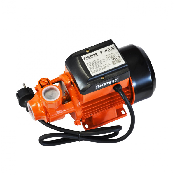 Насос поверхностный Skiper P-JET60 (500 Вт, 2200 л/ч, напор до 38 м, латун.крыльчатка, чугун.корпус)