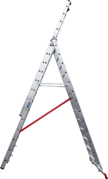 Лестница индустриальная алюминиевая трехсекционная 3x13 ступеней NV5230 Новая высота 5230313