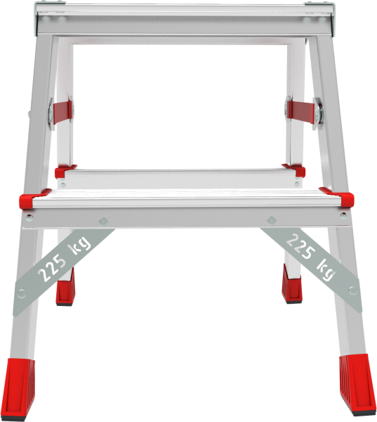 Стремянка профессиональная алюминиевая 2x2 ступени двухсторонняя с площадкой 350х260 мм NV3121 Новая высота 3121202